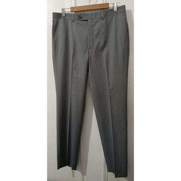 Jack Victor mens size 34 super 130's ITALIAN WOOL gray dress pants LORO PIANA